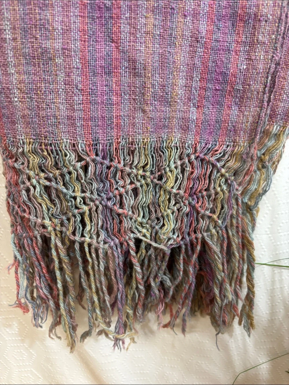 Vintage wool shawl purple